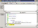 Script debugger can set break points, watch variable values, and control program execution